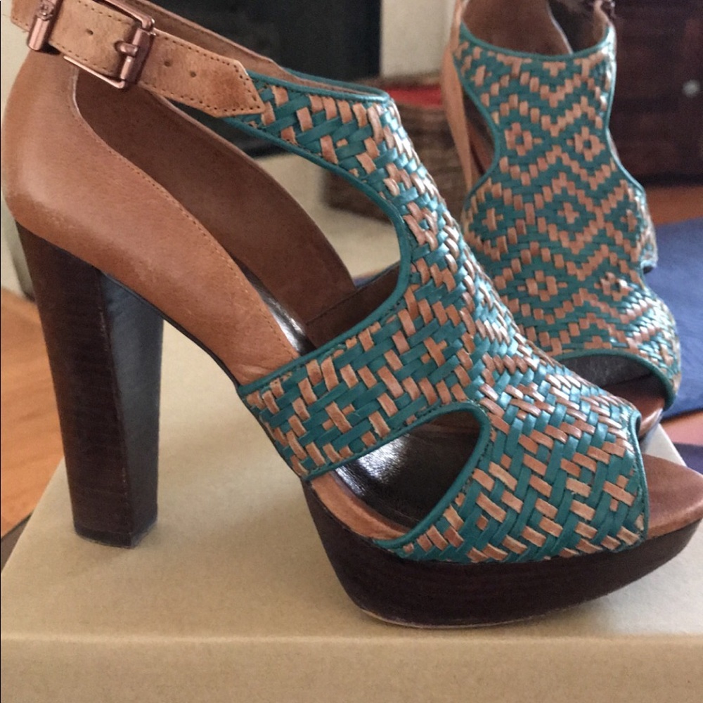 Leather platform heels